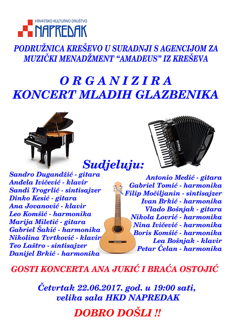 Koncert mladih glazbenika - najava