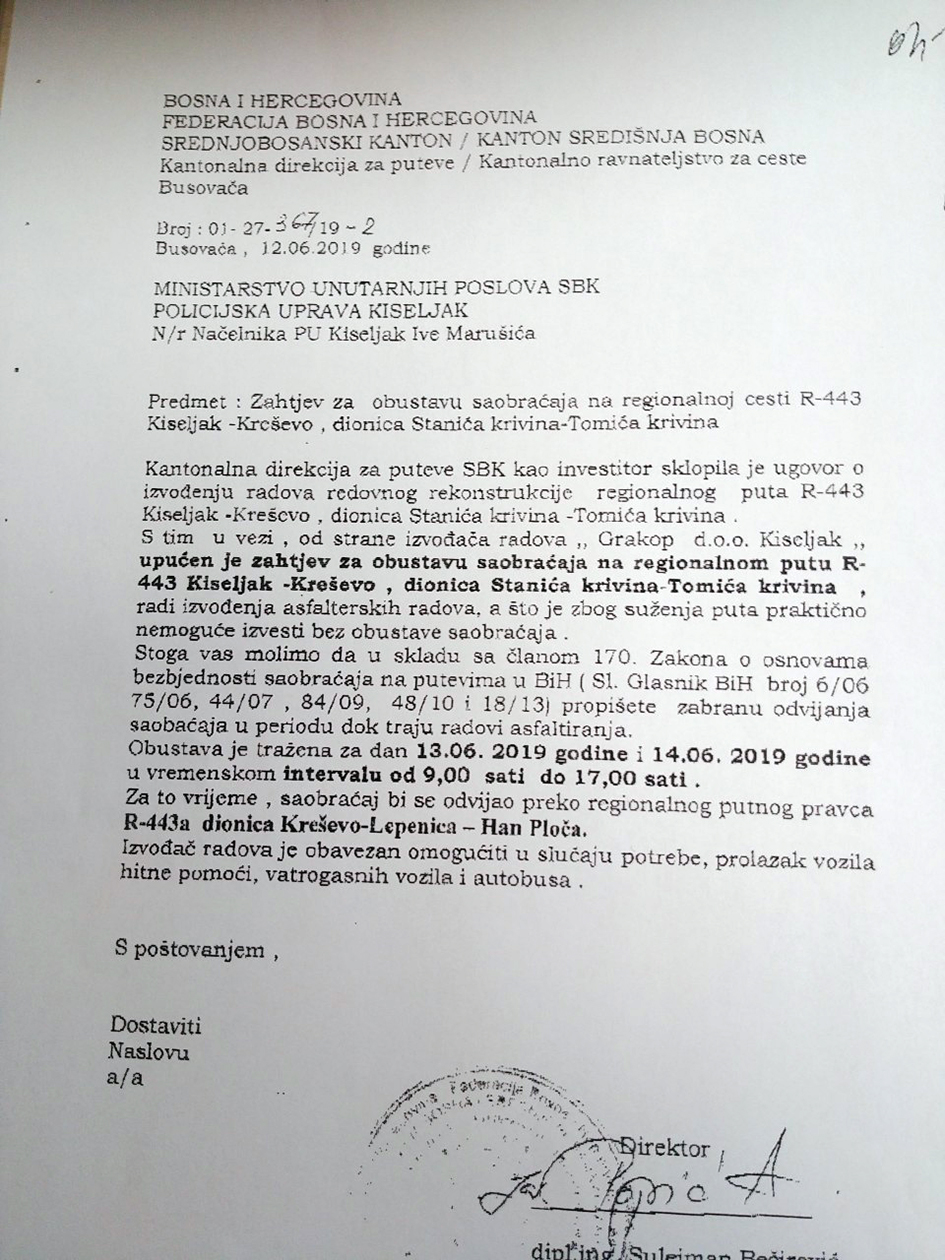 Do 17 sati bez prometa kroz Deru