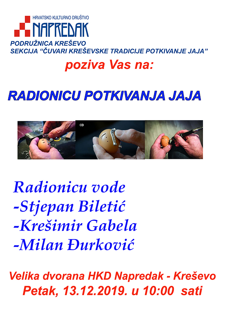 HKD "Napredak" poziva na radionicu potkivanja jaja