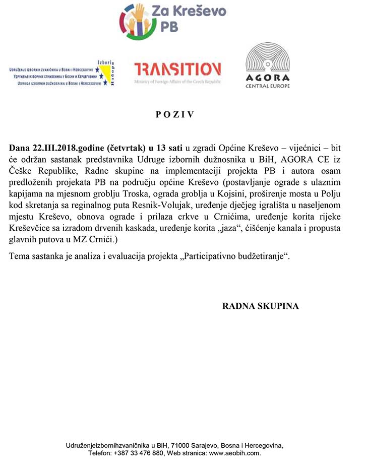 Analiza i evaluacija projekta "Participativno budžetiranje" - najava