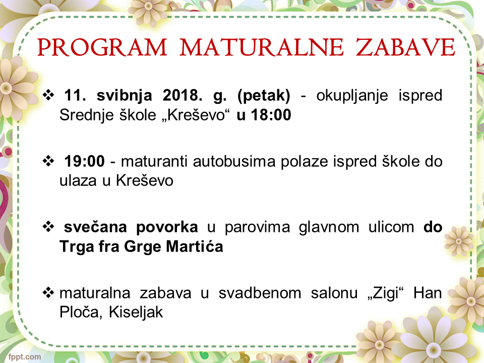 Program maturalne zabave