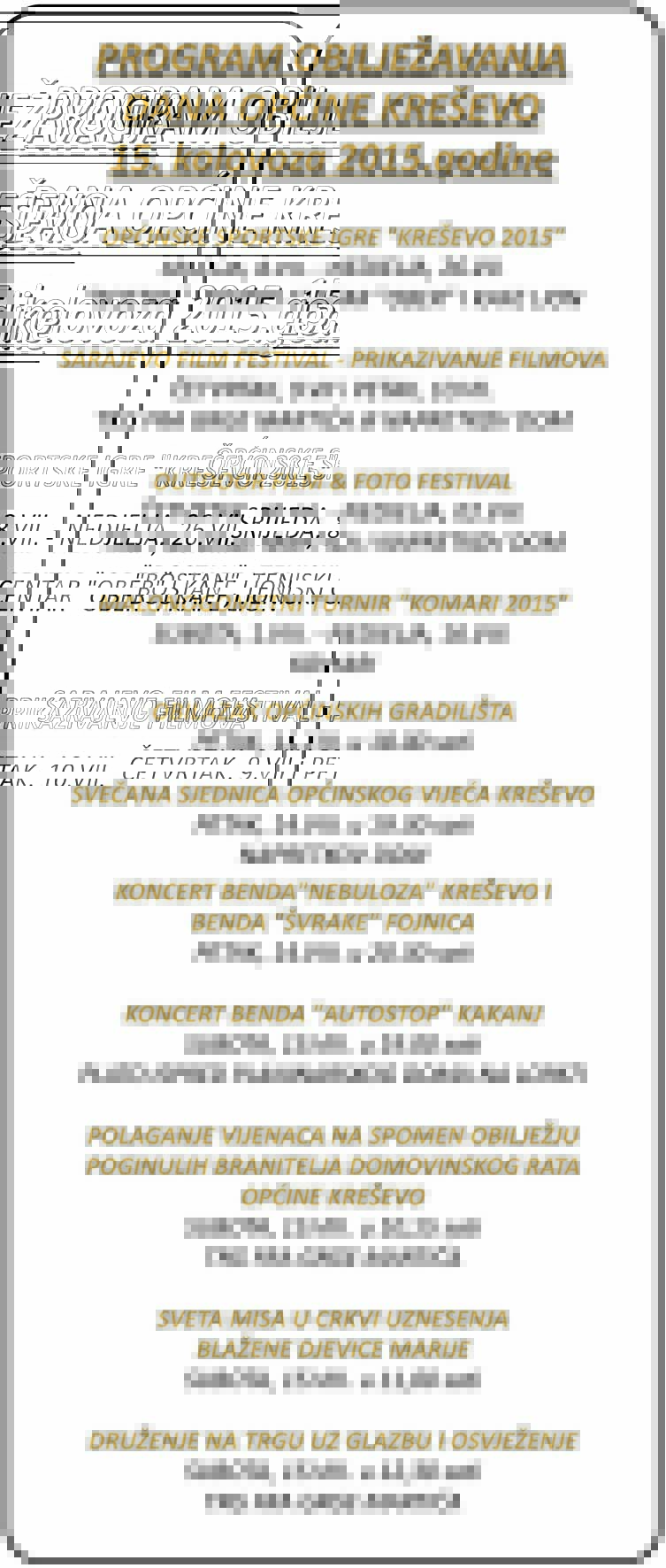 Program obilježavanja Dana općine