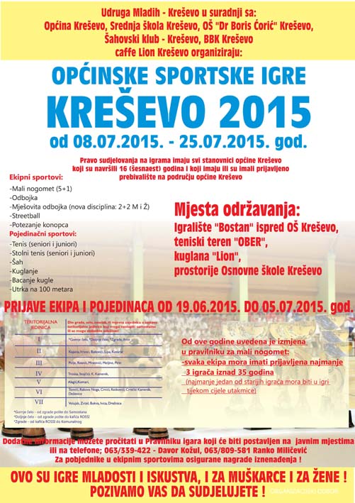 Počinju Općinske sportske igre