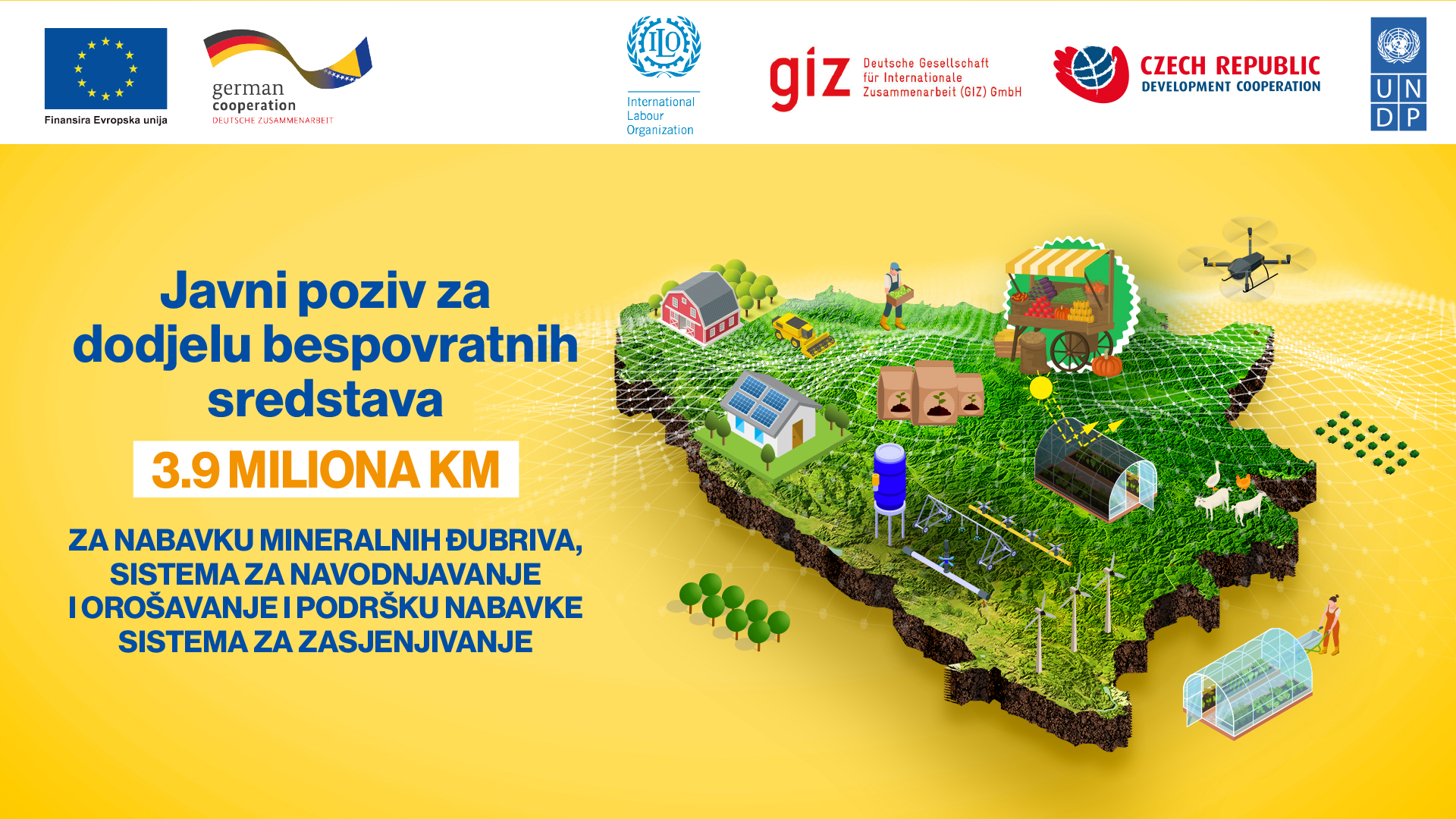 EU4Agri - avni poziv za dodjelu bespovratnih sredstava za mjeru podrške ublažavanju negativnog utjecaja tržišnih poremećaja i klimatskih promjena u primarnoj poljoprivrednoj proizvodnji