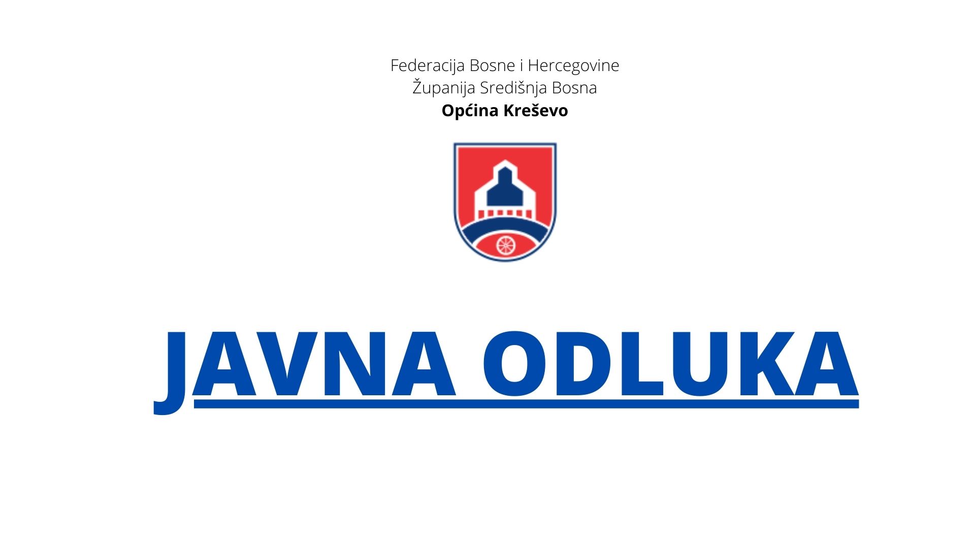 Odluka o poništenju postupka javne nabave