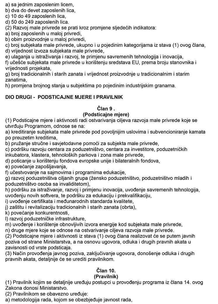 Zakon o poticaju razvoja male privrede 4