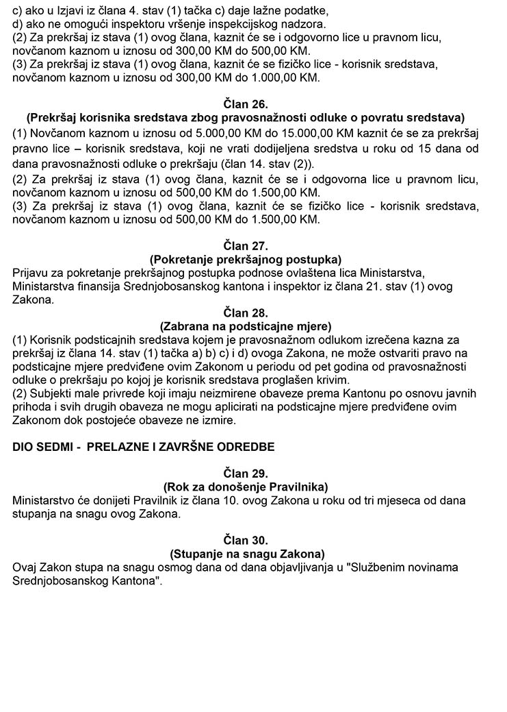 Zakon o poticaju razvoja male privrede 9